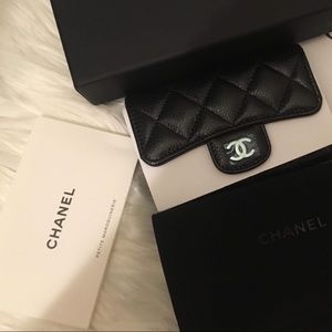 Chanel Classic Wallet Black Caviar Leather New